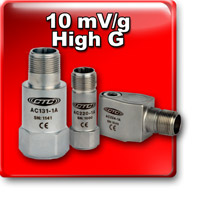 10 mV/g Accelerometer - High G